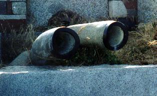 Close-up of 2 of the pipes