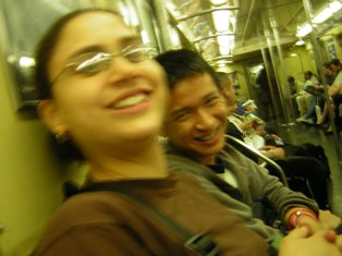 Jessica and Lance on the E Train